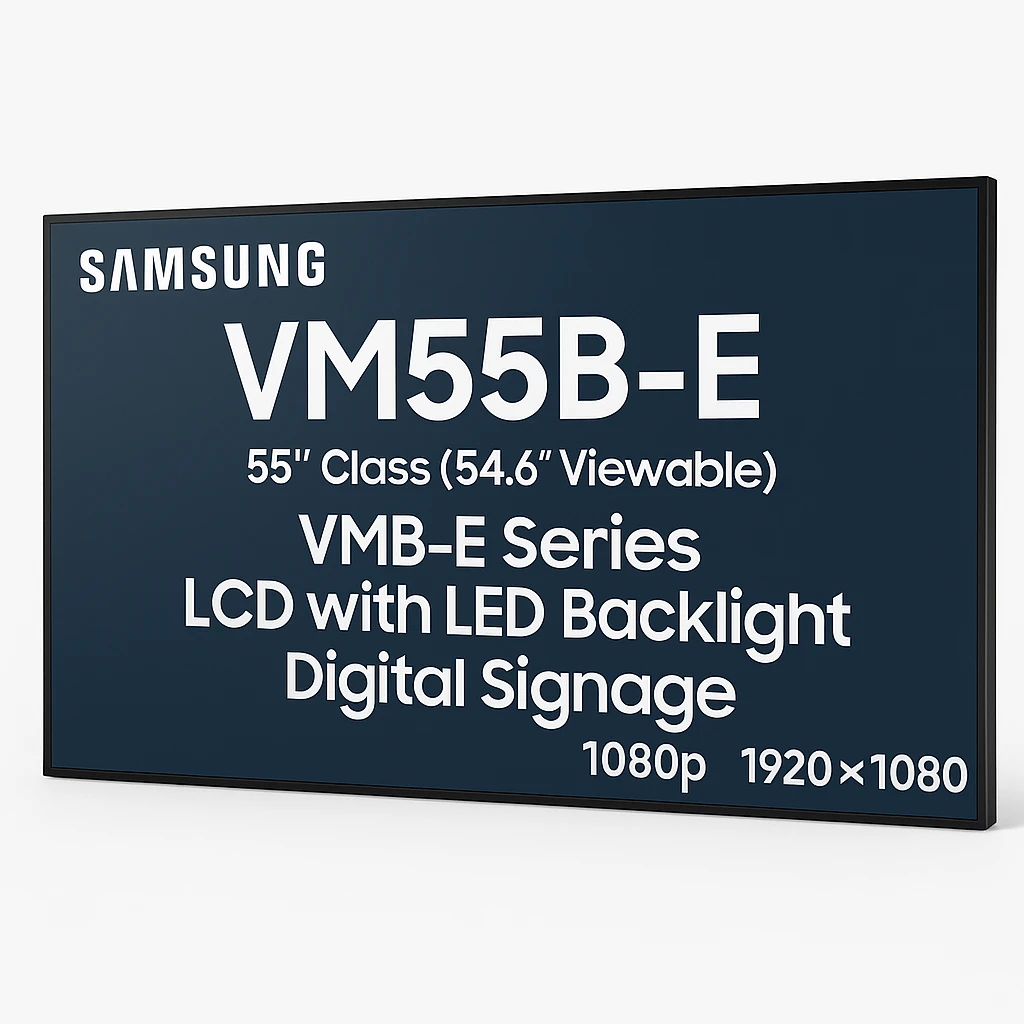 Samsung VM55B-E - 55" Clase diagonal (54.6" visible) - VMB-E Series pantalla LCD con retroiluminación LED - señalización digital - 1080p 1920 x 1080