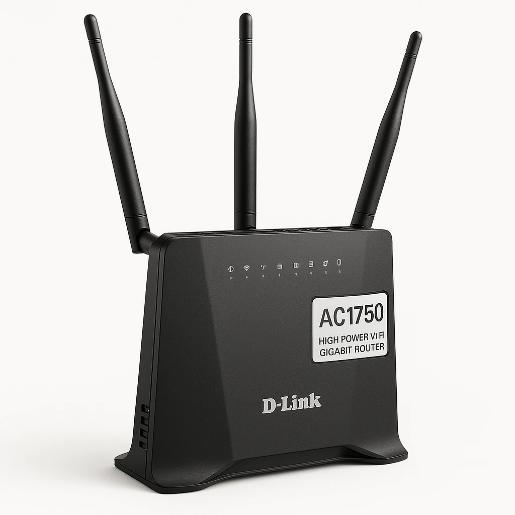 D-Link AC1750 High Power Wi-Fi Gigabit Router - Enrutador inalámbrico - conmutador de 4 puertos - GigE - Wi-Fi 5 - Doble banda