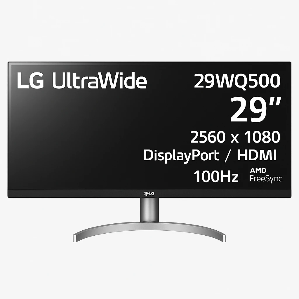 LG UltraWide 29WQ500 - 29" - 2560 x 1080 - IPS - DisplayPort / HDMI - 100Hz - with AMD FreeSync