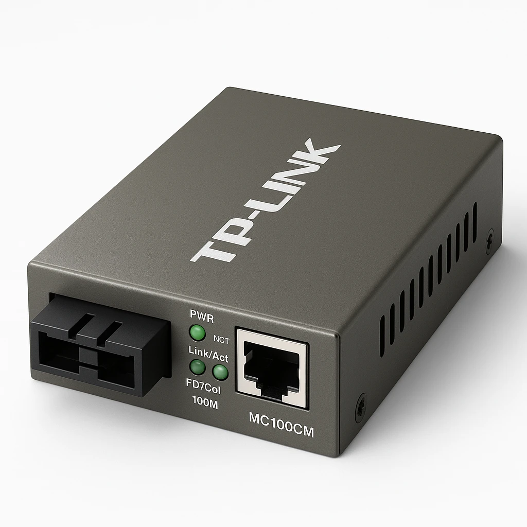 TP-Link MC100CM - Conversor de soportes de fibra - 100Mb LAN - 10Base-T, 100Base-FX, 100Base-TX - RJ-45 / modo múltiple SC - hasta 2 km - 1310 nm