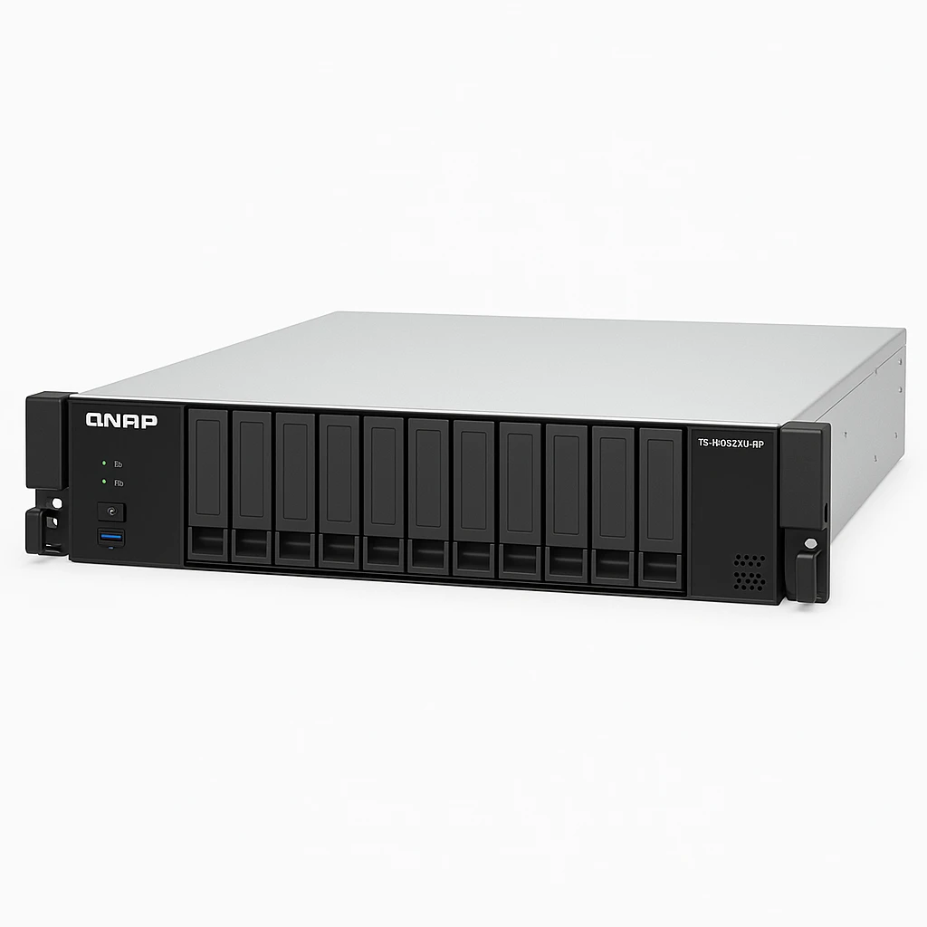 QNAP TS-H987XU-RP - Servidor NAS - 9 compartimentos - montaje en bastidor - SATA 6Gb/s - RAID JBOD, 0, 1, 5, 6, 10 - RAM 16 GB - 2.5 Gigabit Ethernet / 10 Gigabit Ethernet - iSCSI soporta - 1