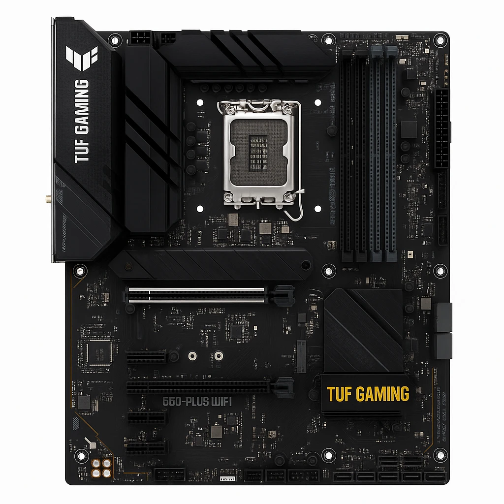 ASUS TUF GAMING B760-PLUS WIFI - Placa base - ATX - Socket LGA1700 - B760 Chipset - USB-C 3.2 Gen 2x2, USB 3.2 Gen 2, USB 3.2 Gen 1, USB-C 3.2 Gen2 - 2.5 Gigabit LAN, Wi-Fi 6, Bluetooth - Tar