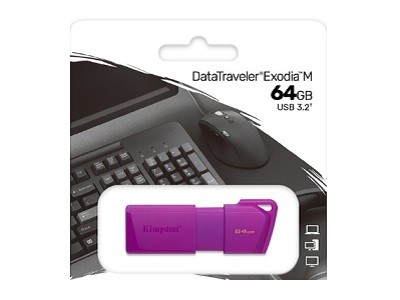 Kingston - USB flash drive - 64 GB - USB 3.2 Gen 1 - NEON Purple