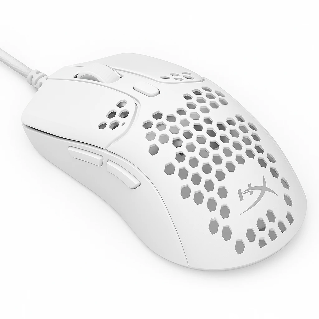 HyperX Pulsefire Haste 2 - Ratón - óptico - 6 botones - cableado - blanco