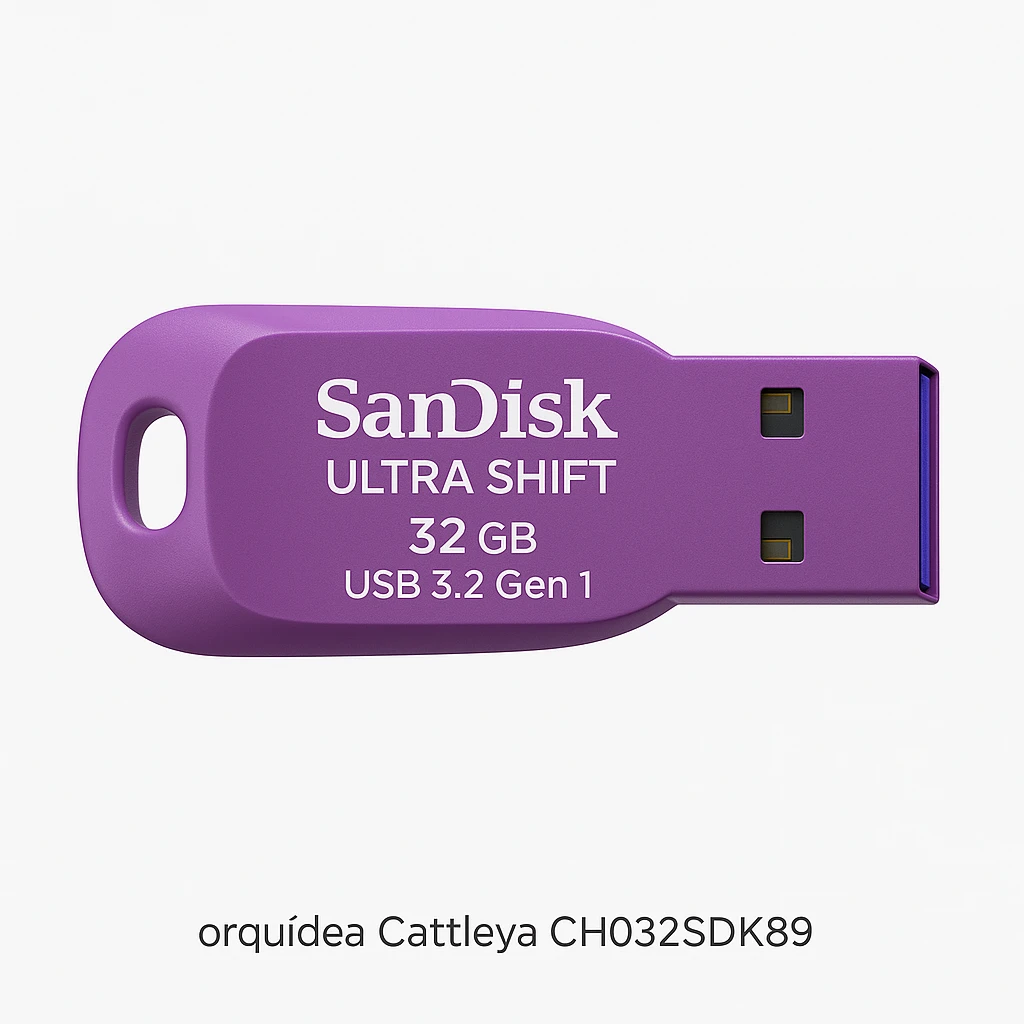 SanDisk Ultra Shift - Unidad flash USB - 32 GB - USB 3.2 Gen 1 - orquídea Cattleya