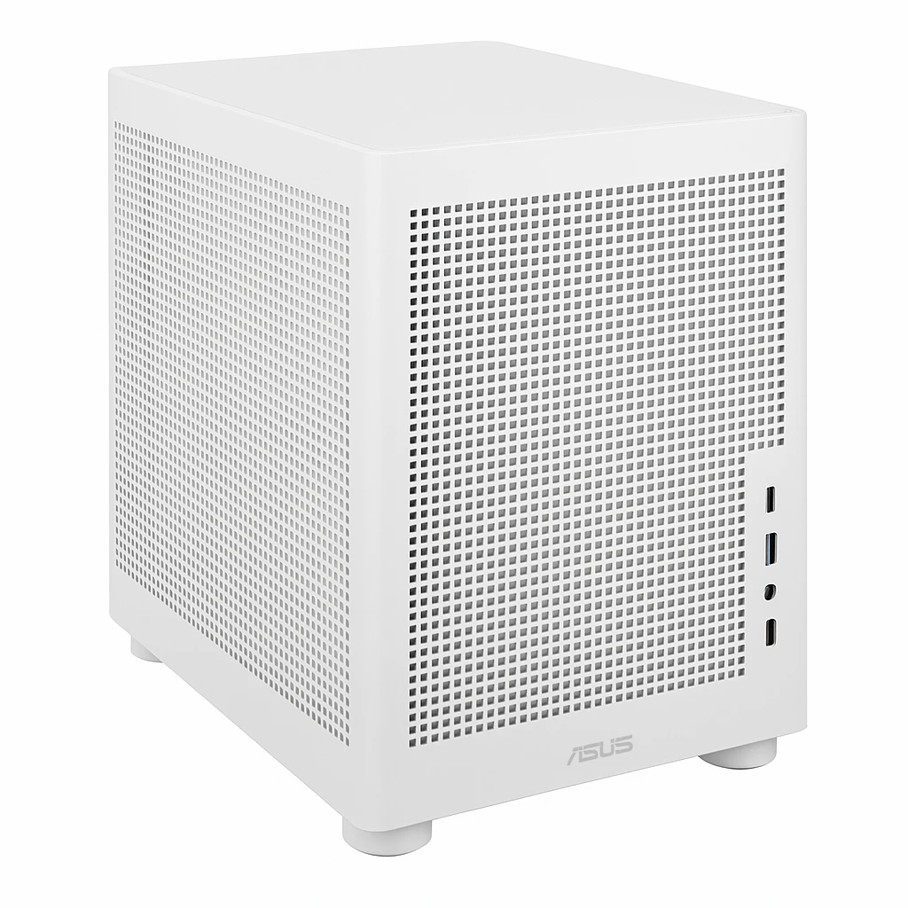 ASUS Prime AP201 - Torre pequeña - micro ATX - sin fuente de alimentación - blanco - USB/Audio