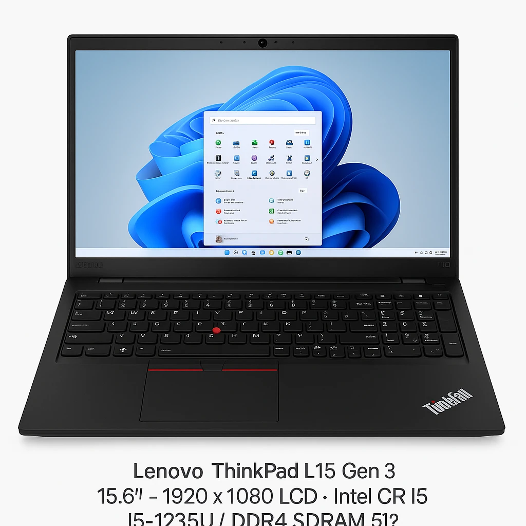 Lenovo ThinkPad L15 Gen 3 - Notebook - 15.6" - 1920 x 1080 LCD - Intel Core i5 I5-1235U / 3.3 GHz - DDR4 SDRAM - 512 GB SSD - Intel HD Graphics - Windows 11 Pro - Black - Spanish - 3-year war
