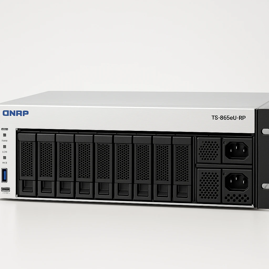 QNAP TS-855eU-RP - Servidor NAS - 8 compartimentos - montaje en bastidor - SATA 6Gb/s - RAID 0, 1, 5, 6, 10, 50, 60, TM, RAID TP - RAM 8 GB - Gigabit Ethernet / 2.5 Gigabit Ethernet - iSCSI s