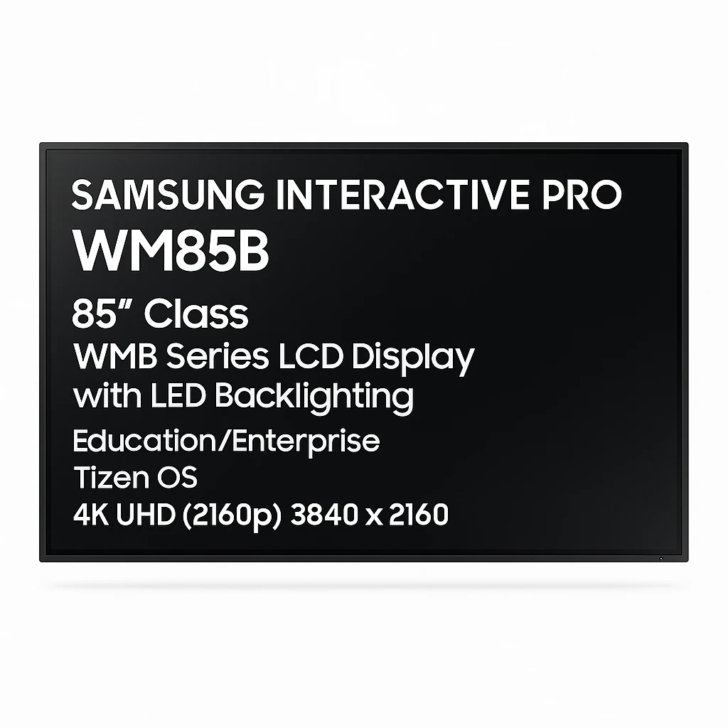 Samsung Interactive Pro WM85B - 85" Clase diagonal WMB Series pantalla LCD con retroiluminación LED - educación/empresa - con pantalla táctil (multitáctil) - Tizen OS - 4K UHD (2160p) 3840 x 
