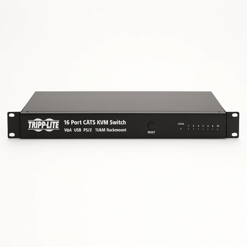 Tripp Lite 16-Port Cat5 KVM Switch VGA USB PS/2 1URM Rackmount - Conmutador KVM - CAT5 - 16 x KVM port(s) - 1 usuario local - sobremesa - Conforme a la TAA