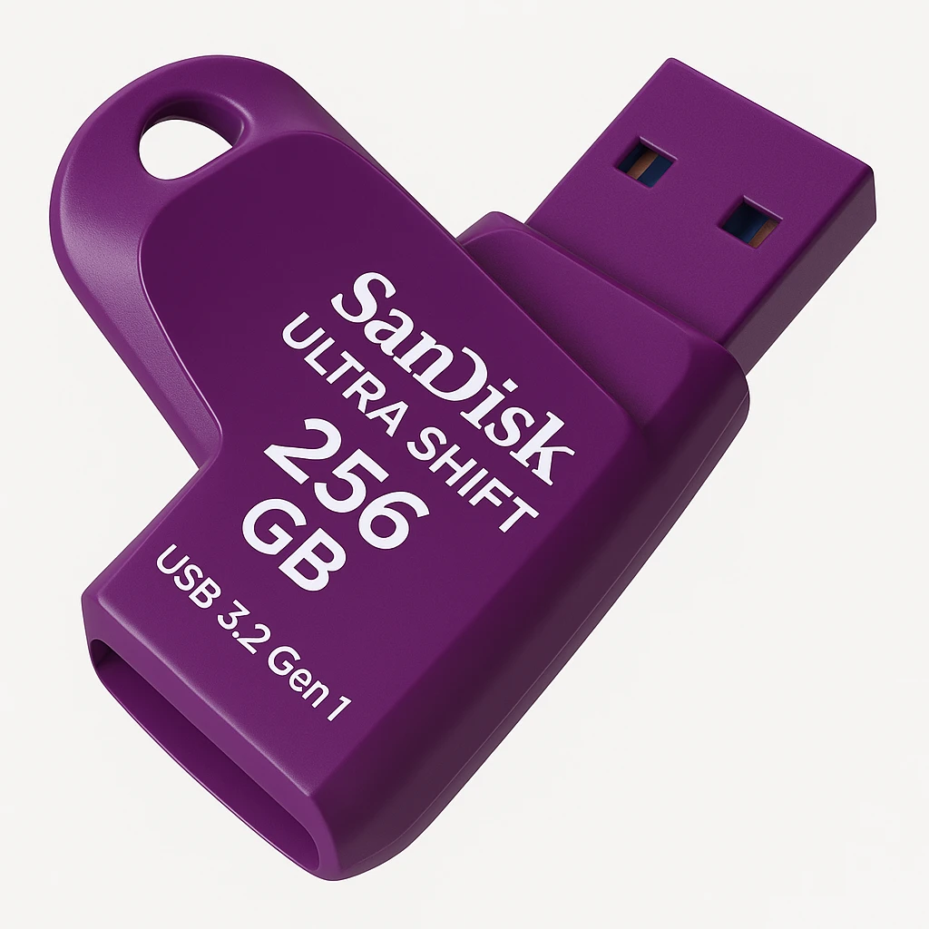 SanDisk Ultra Shift - Unidad flash USB - 256 GB - USB 3.2 Gen 1 - orquídea Cattleya
