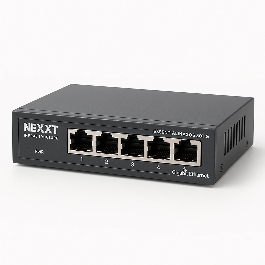 Nexxt Infrastructure - Switch - Gigabit Ethernet - 5 x 10/100/1000 - 1 Gigabit Ethernet - Essential Naxos 501-G 110/220V