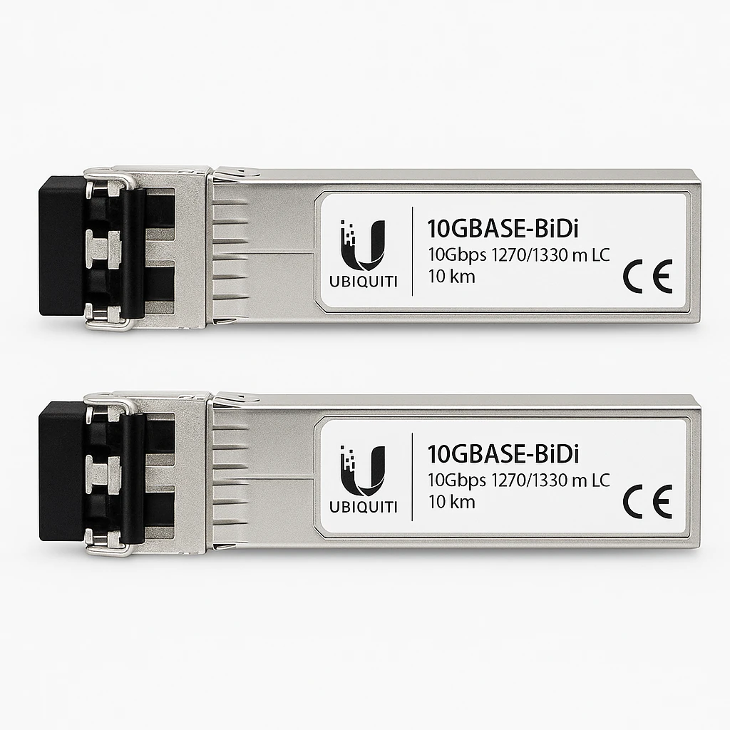 Ubiquiti - Módulo de transceptor SFP (mini-GBIC) - 10GbE - 10GBASE-BiDi - modo simple LC - hasta 10 km - 1270 nm / 1330 nm (paquete de 2)