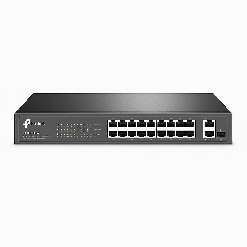 TP-Link TL-SL1226P - Conmutador - sin gestionar - 24 x 10/100 (PoE+) + 2 x 10/100/1000 + 2 x Gigabit SFP combinado - sobremesa, montaje en rack - PoE+ (250 W)