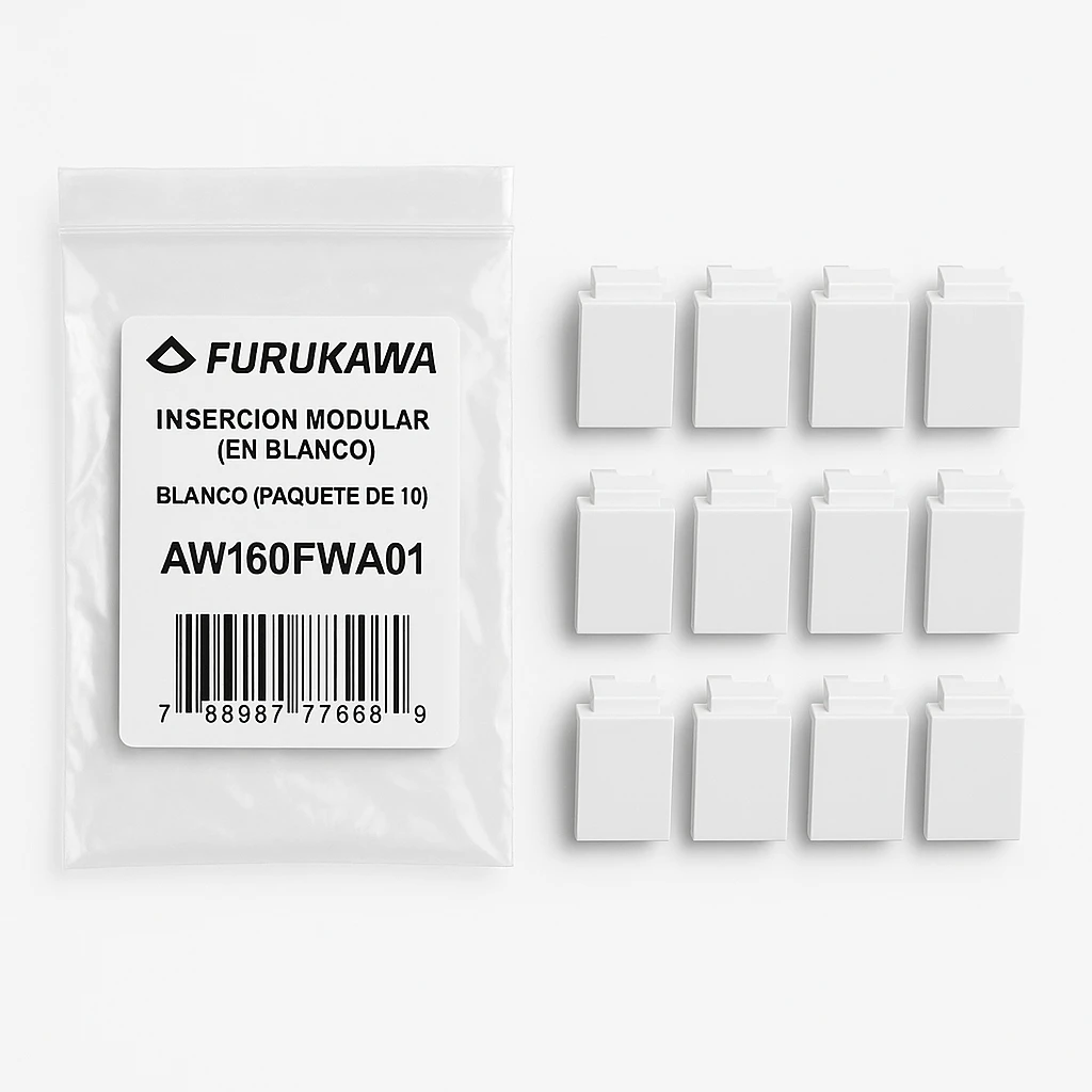 Furukawa - Inserción modular (en blanco) - blanco (paquete de 10)