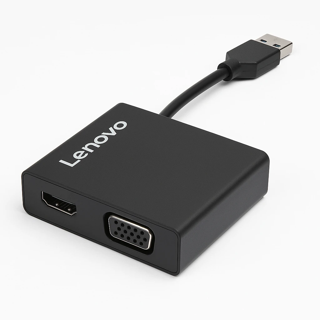 Lenovo Universal USB 3.0 to VGA/HDMI Adapter - Adaptador de vídeo externo - USB 3.0 - HDMI, VGA