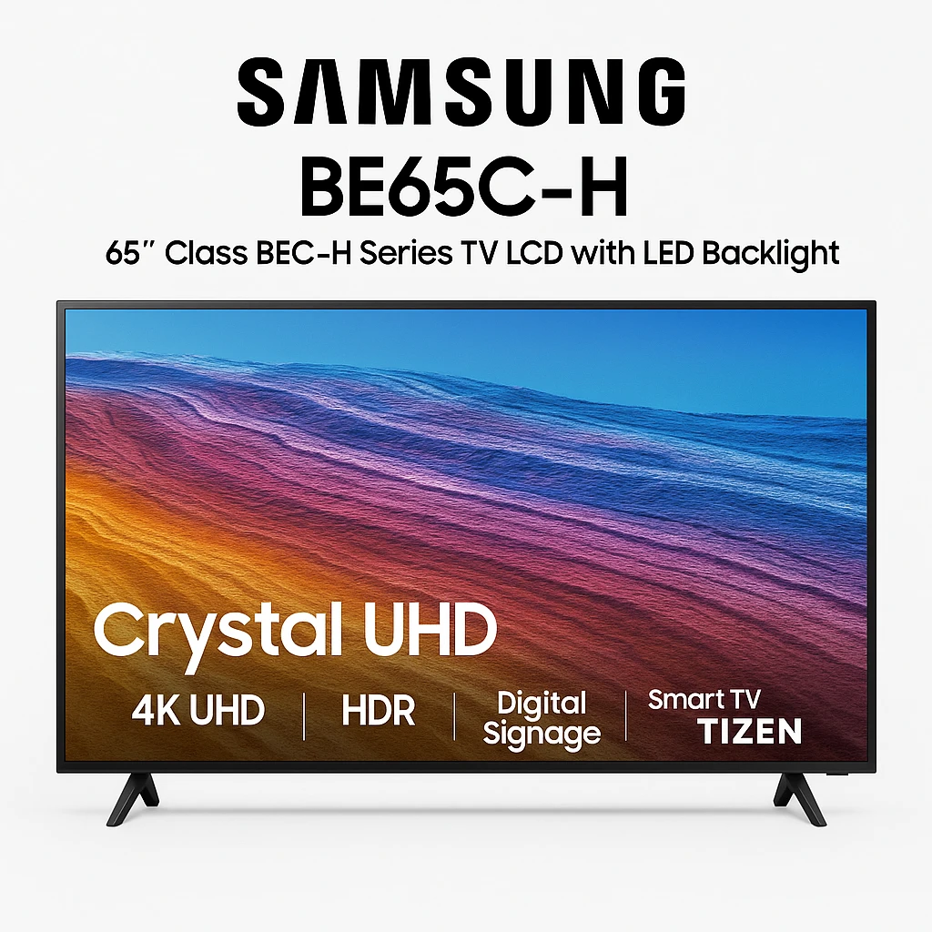 Samsung BE65C-H - 65" Clase diagonal BEC-H Series TV LCD con retroiluminación LED - Crystal UHD - señalización digital - Smart TV - Tizen OS - 4K UHD (2160p) 3840 x 2160 - HDR - Edge LED BLU 