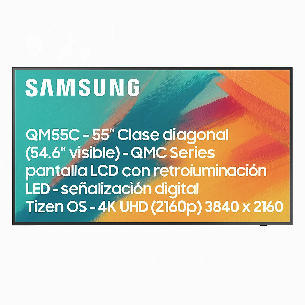 Samsung QM55C - 55" Clase diagonal (54.6" visible) - QMC Series pantalla LCD con retroiluminación LED - señalización digital - Tizen OS - 4K UHD (2160p) 3840 x 2160