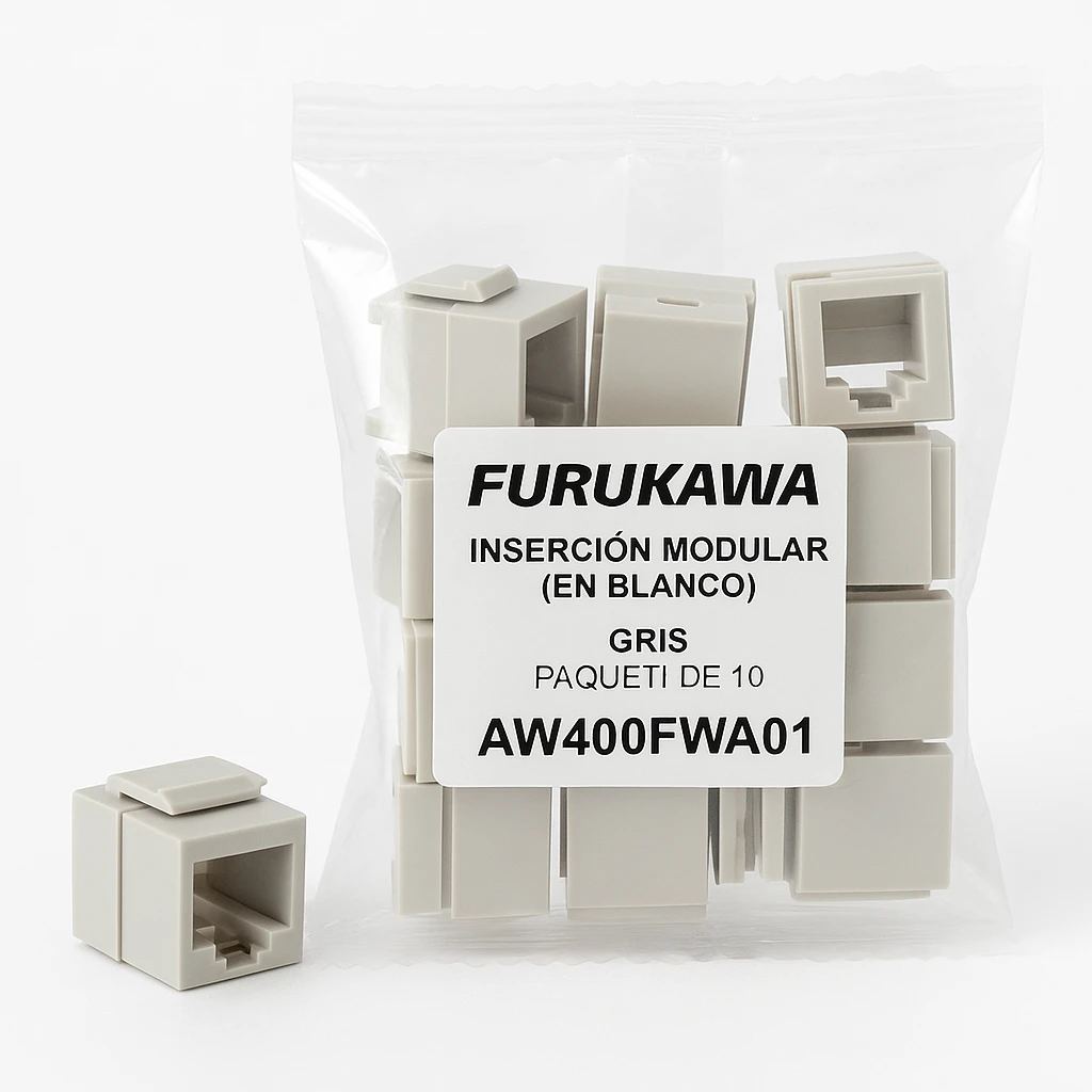 Furukawa - Inserción modular (en blanco) - gris (paquete de 10)