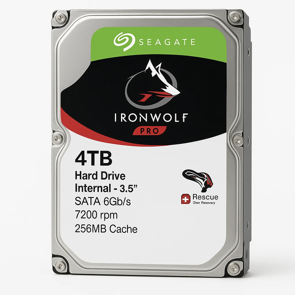 Seagate IronWolf Pro ST4000NT001 - Disco duro - 4 TB - interno - 3.5" - SATA 6Gb/s - 7200 rpm - búfer: 256 MB - con Recuperación de datos Seagate Rescue de 3 años