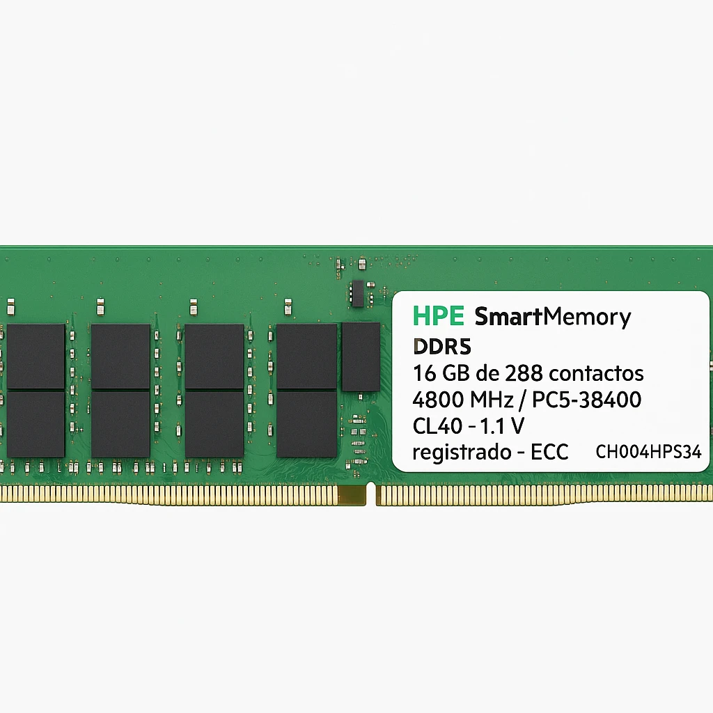 HPE SmartMemory - DDR5 - módulo - 16 GB - DIMM de 288 contactos - 4800 MHz / PC5-38400 - CL40 - 1.1 V - registrado - ECC