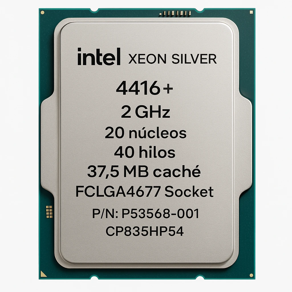 Intel Xeon Silver 4416+ - 2 GHz - 20 núcleos - 40 hilos - 37.5 MB caché - FCLGA4677 Socket - para P/N: P53568-001