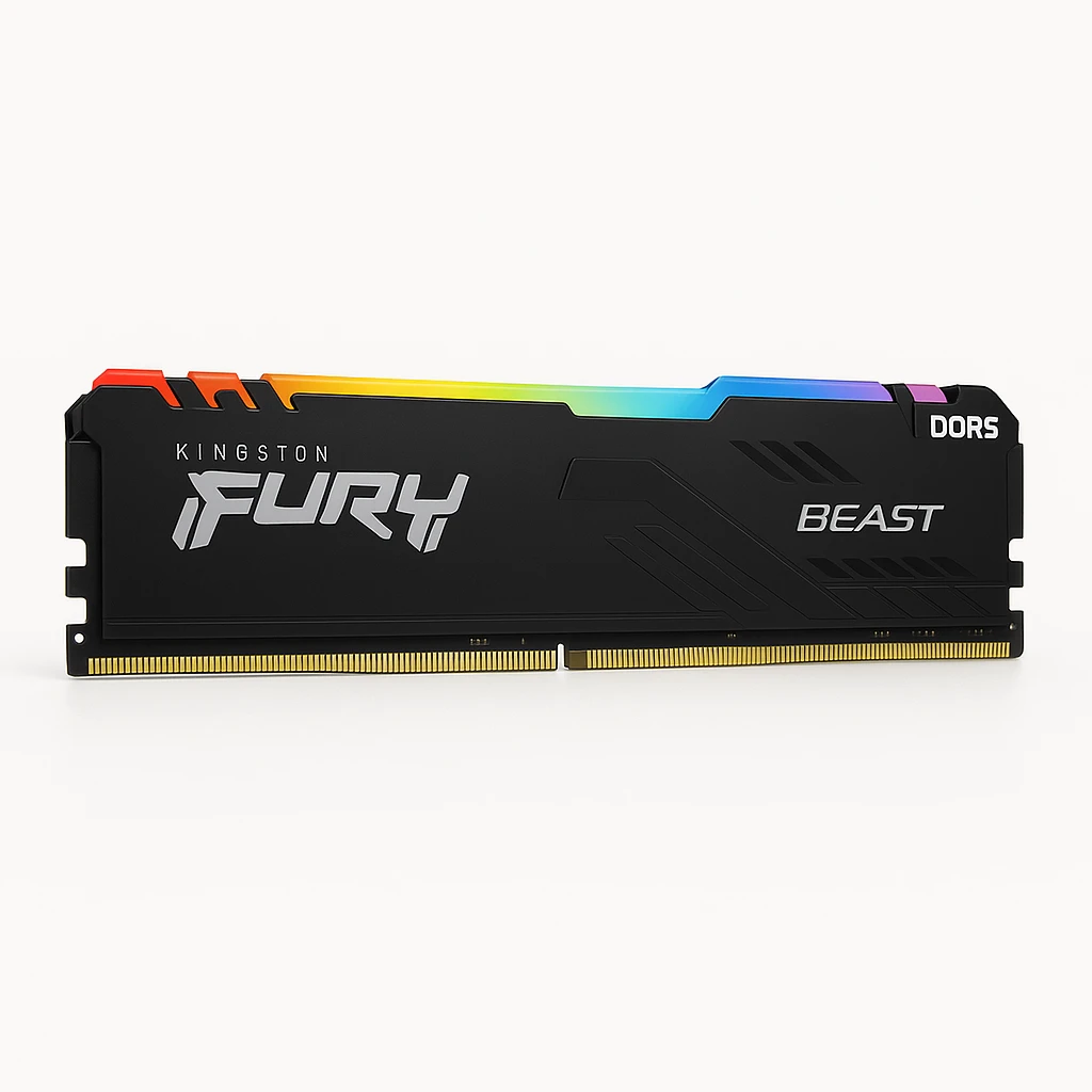 Kingston FURY Beast RGB - DDR5 - módulo - 8 GB - DIMM de 288 contactos - 5600 MT/s / PC5-44800 - CL36 - 1.25 V - sin búfer - on-die ECC - negro