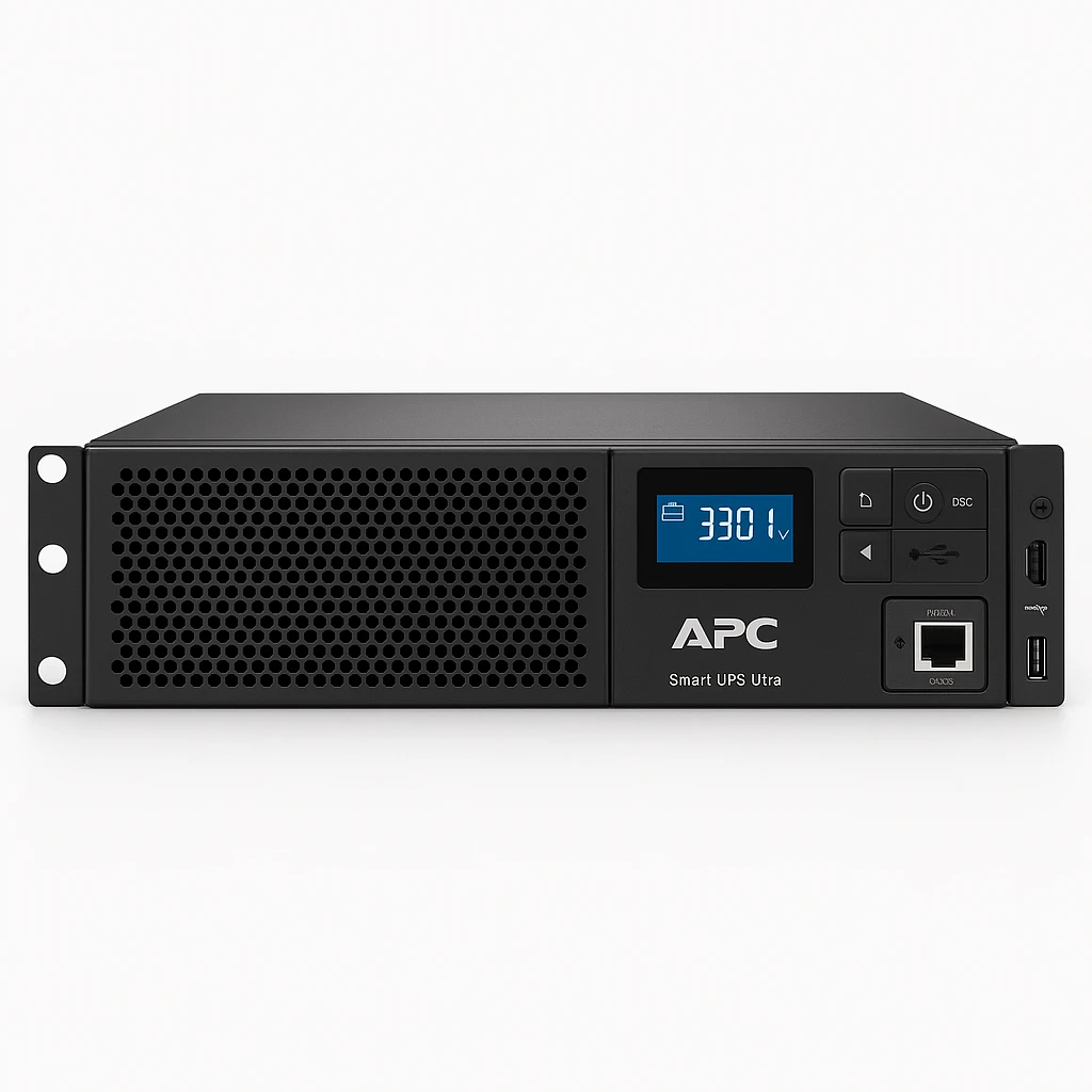 APC Smart-UPS Ultra - UPS (montaje en bastidor) (alta densidad) - con tarjeta de gestión de red integrada - CA 220/230/240 V - 2200 vatios - 2200 VA - Ion de litio - Ethernet, USB - conectore