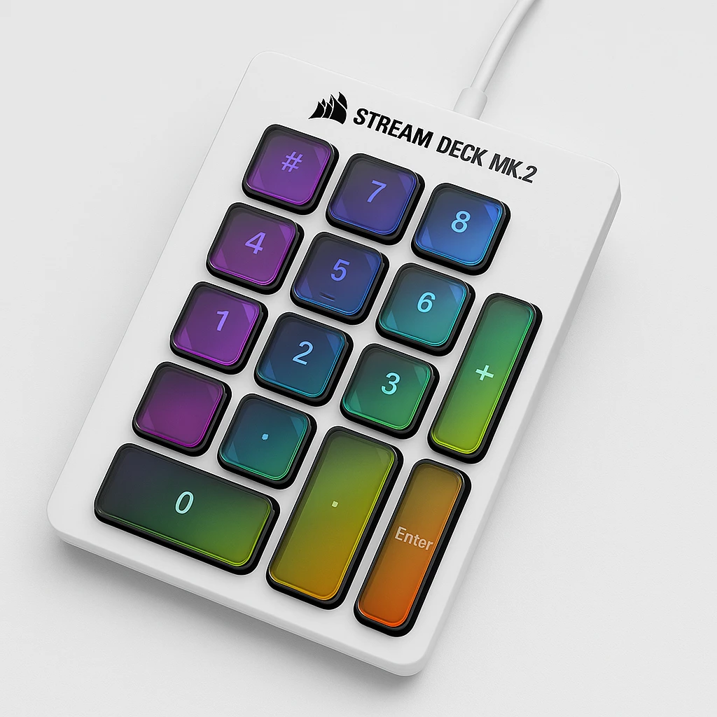 CORSAIR Stream Deck MK.2 - Teclado numérico - retroiluminación - USB - blanco