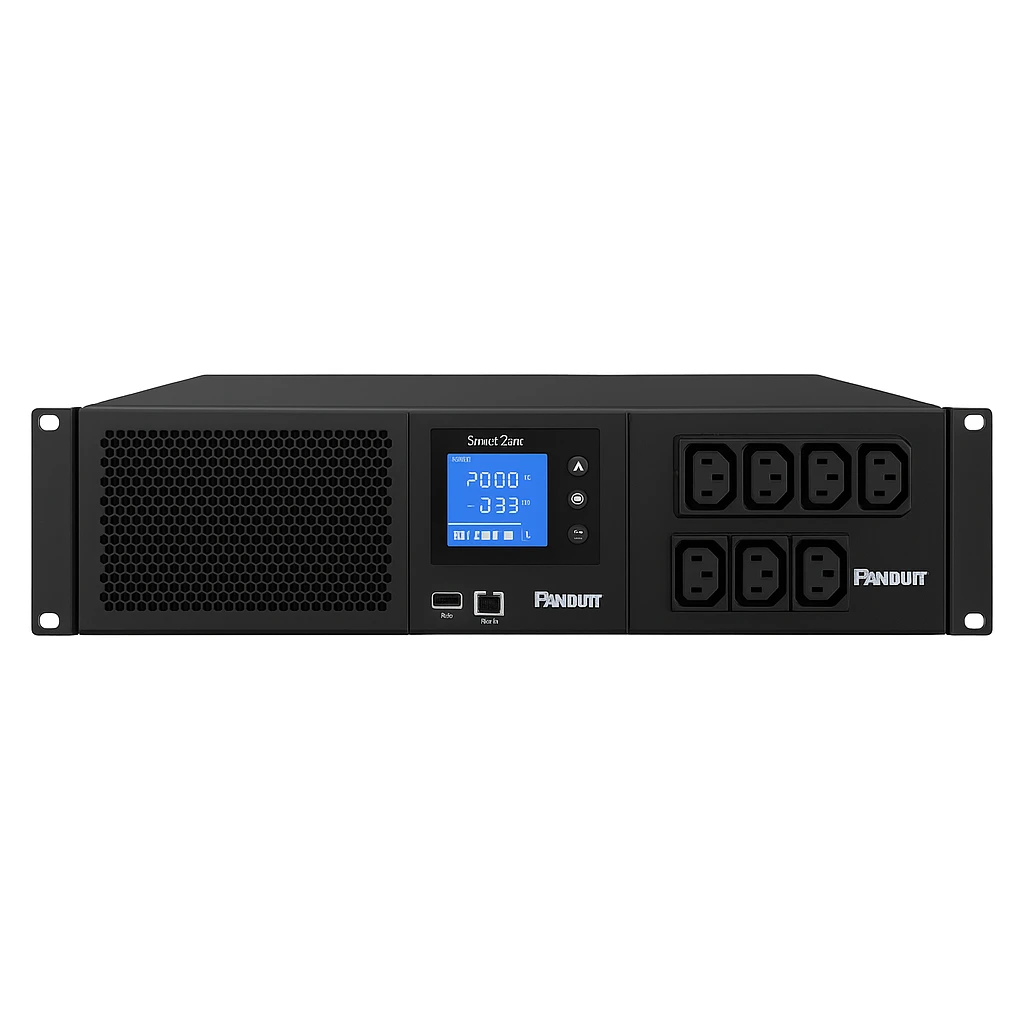 Panduit SmartZone - UPS (montaje en rack / externo) - CA 220/230/240 V - 2000 vatios - 2000 VA - 1 fase - USB, RS-232, Ethernet - conectores de salida: 8 - PFC - 2U - EMEA - negro