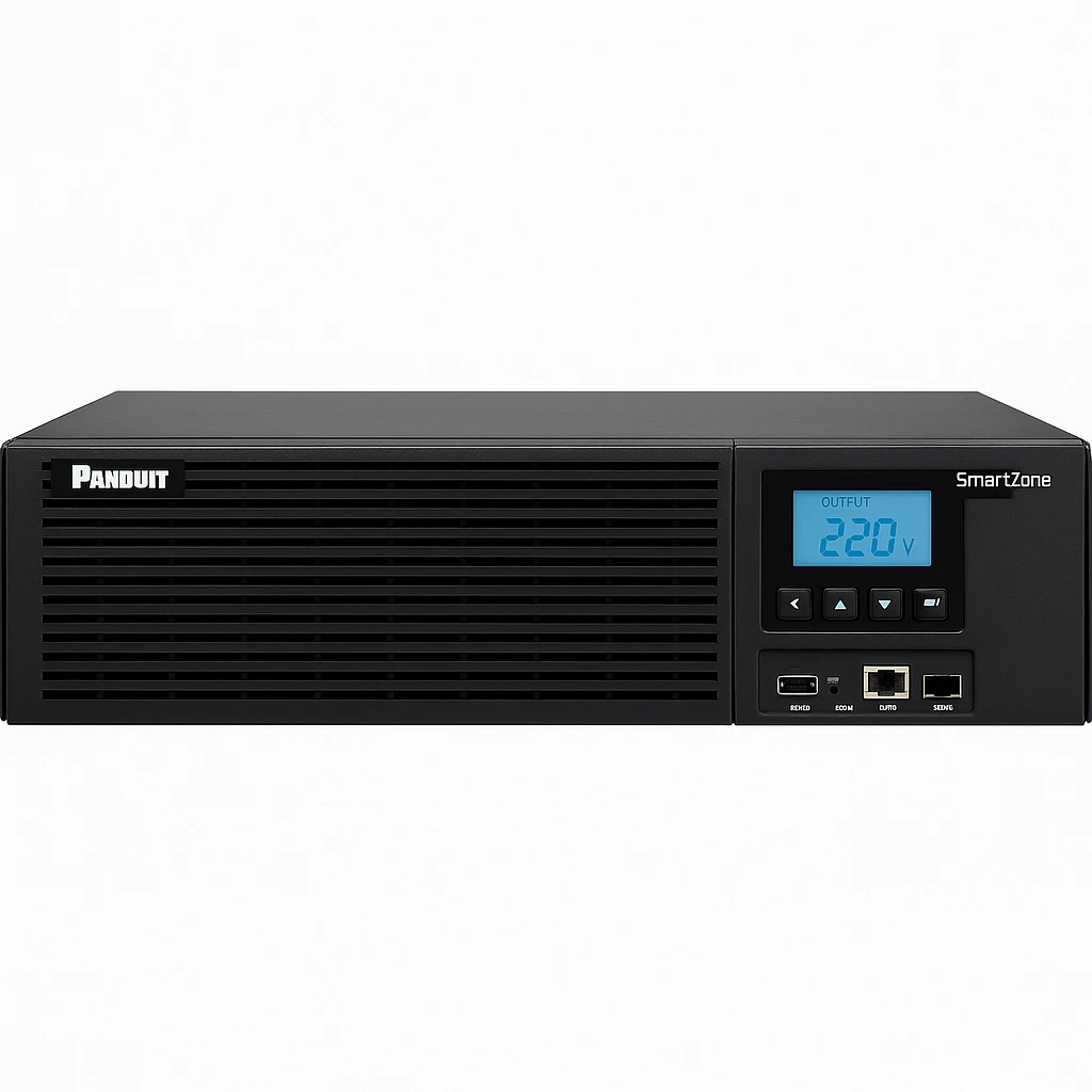 Panduit SmartZone - UPS (montaje en rack / externo) - CA 220/230/240 V - 2000 vatios - 3000 VA - 1 fase - USB, RS-232, Ethernet - conectores de salida: 9 - PFC - 2U - EMEA - negro