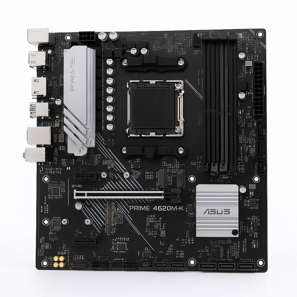 ASUS PRIME A620M-K - Placa base - micro ATX - Socket AM5 - AMD A620 Chipset - USB 3.2 Gen 1 - Gigabit LAN - Tarjeta gráfica (CPU necesaria) - HD Audio (8-canales)