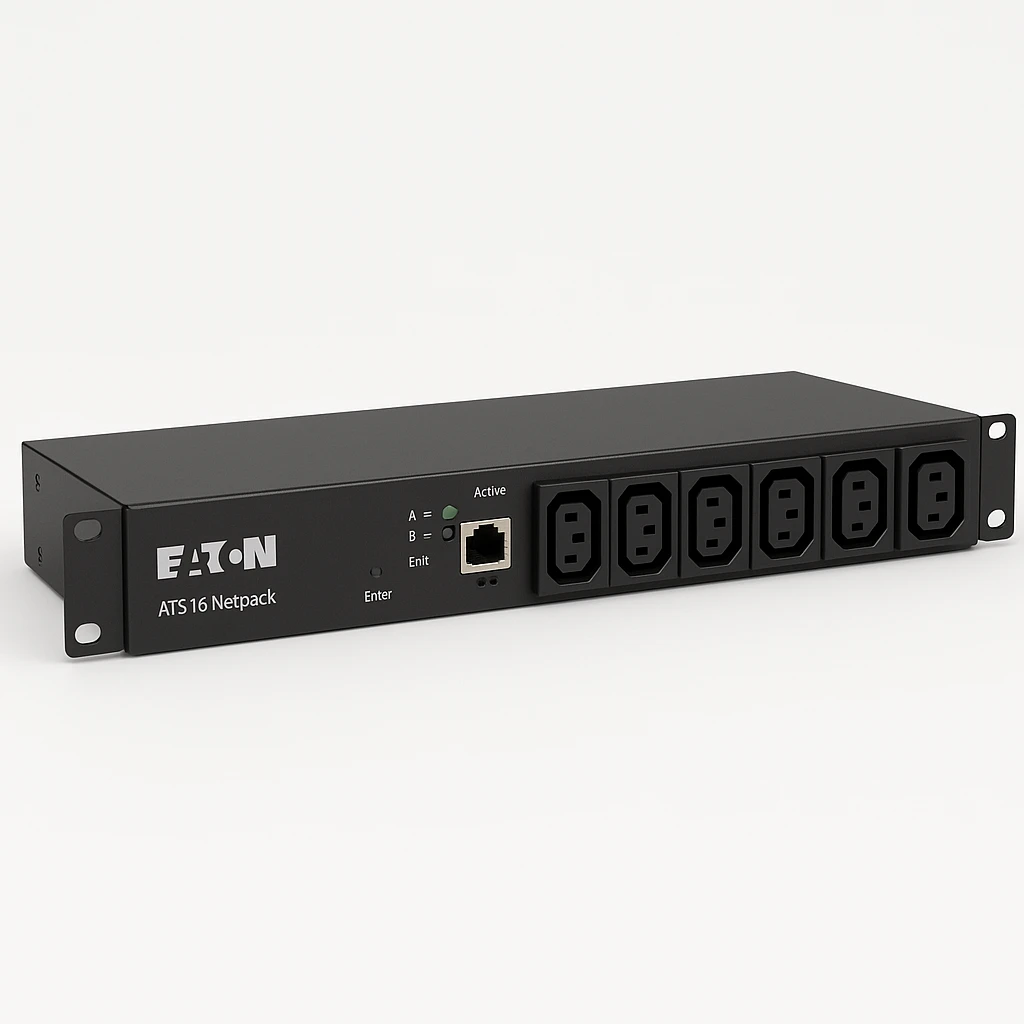 Eaton ATS 16 Netpack - Interruptor redundante (montaje en bastidor) - CA 208/220/230/240 V - Ethernet - conectores de salida: 9 - 1U