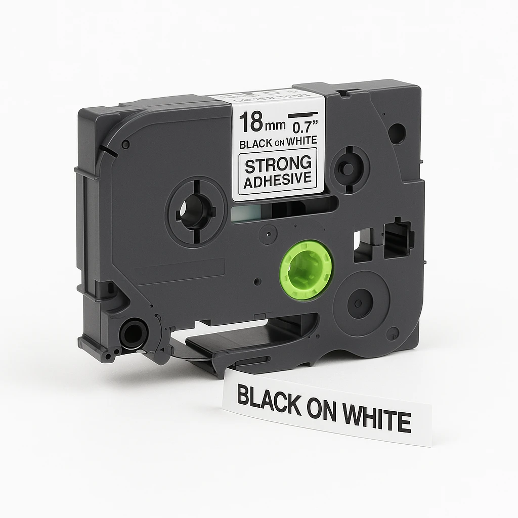 Brother TZe-S241 - Adhesivo extrarresistente - negro sobre blanco - rollo (1,8 cm x 8 m) 1 cinta(s) tipo laminado - para Brother PT-D600; P-Touch PT-1880, D450, D800, E310, E550, E800, P900, 