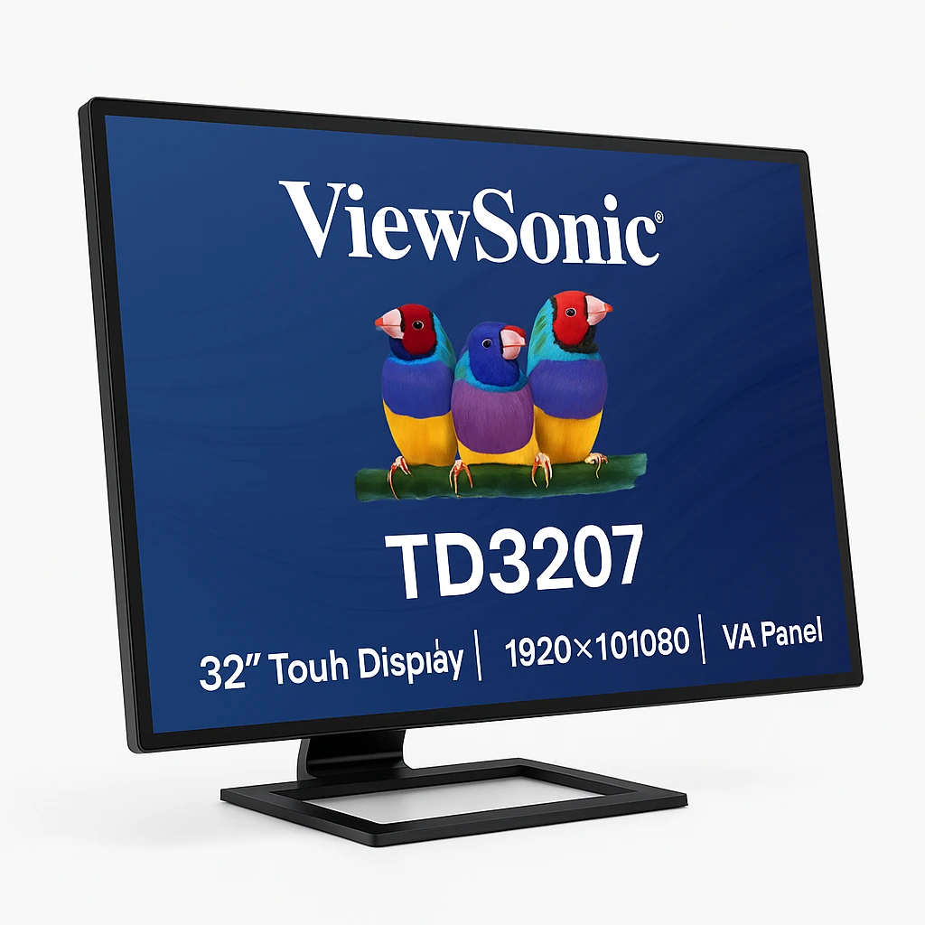 ViewSonic TD3207 - Monitor LED - 32" (31.5" visible) - marco abierto - pantalla táctil - 1920 x 1080 Full HD (1080p) @ 60 Hz - VA - 450 cd/m² - 3000:1 - 4.6 ms - HDMI, DisplayPort - altavoces