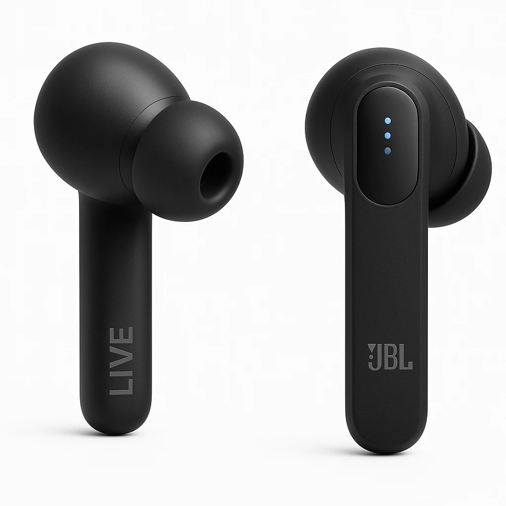 JBL LIVE Beam 3 - Auriculares inalámbricos con micro - en oreja - Bluetooth - cancelación de sonido activo - negro