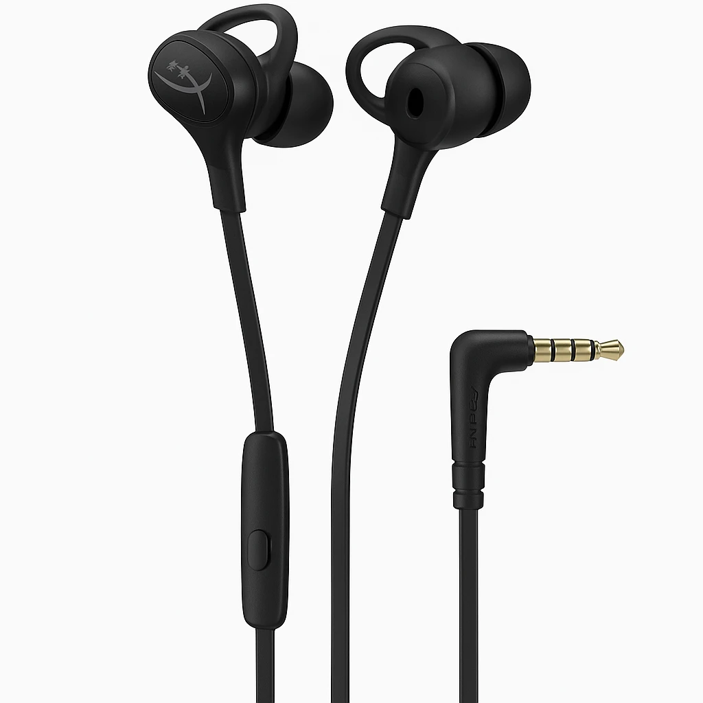 HyperX Cloud Earbuds II - Auriculares internos con micro - en oreja - cableado - conector de 3,5 mm - negro