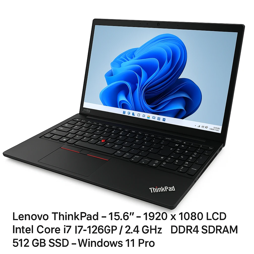 Lenovo ThinkPad - Notebook - 15.6" - 1920 x 1080 LCD - Intel Core i7 I7-1260P / 2.4 GHz - DDR4 SDRAM - 512 GB SSD - Windows 11 Pro - Black - Spanish - 3-year warranty