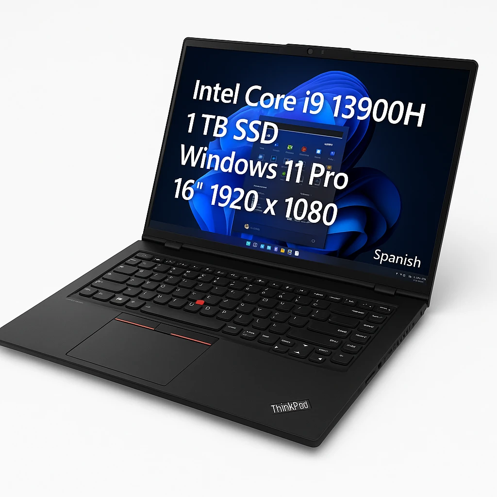Lenovo ThinkPad - Notebook - 16" - 1920 x 1080 LCD - Intel Core i9 13900H / 2.6 GHz - DDR4 SDRAM - 1 TB SSD - Windows 11 Pro - Black - Spanish - 3-year warranty