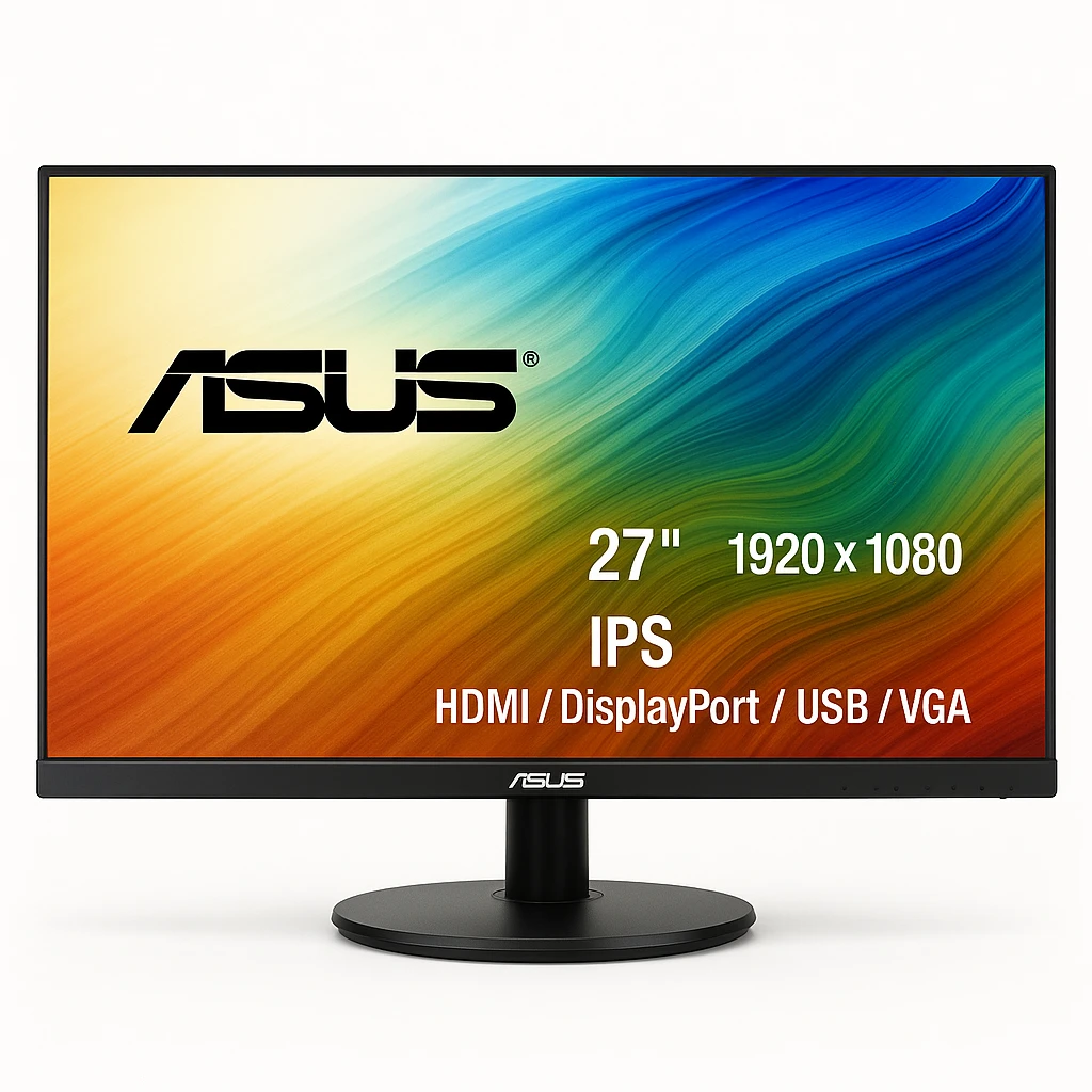 ASUS - LED-backlit LCD monitor - 27" - 1920 x 1080 - IPS - HDMI / DisplayPort / USB / VGA - Black