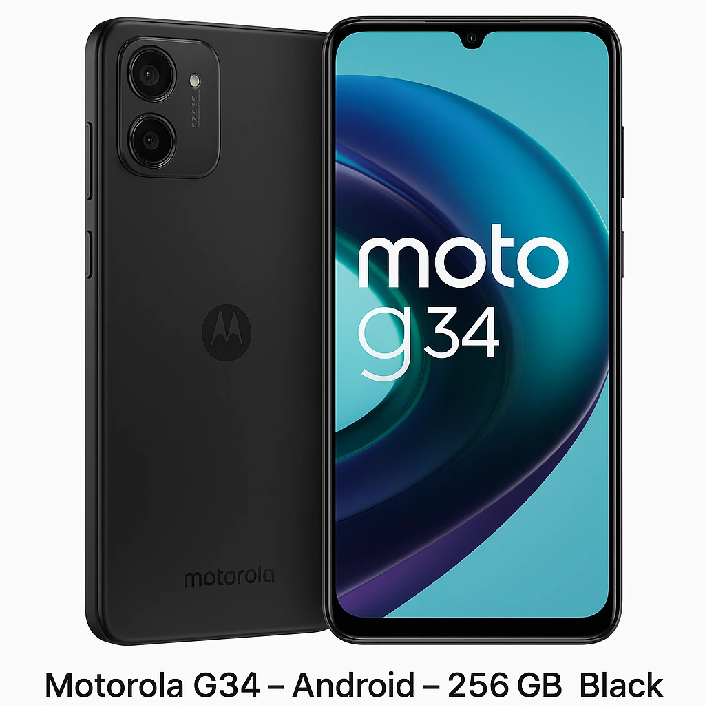 Motorola G34 - Cellular phone - Android - 256 GB - Black - Touch