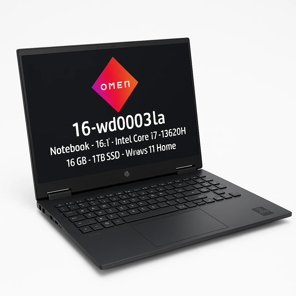 HP 16-wd0003la - Notebook - 16.1" - Intel Core i7 I7-13620H - 16 GB - 1 TB SSD - Windows 11 Home - 1-year warranty - Gaming OMEN