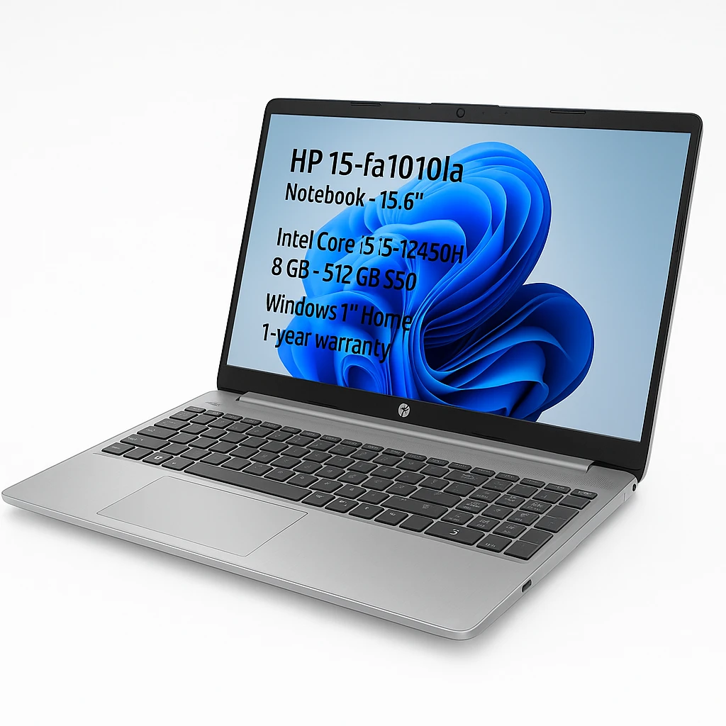 HP 15-fa1010la - Notebook - 15.6" - Intel Core i5 i5-12450H - 8 GB - 512 GB SSD - Windows 11 Home - 1-year warranty