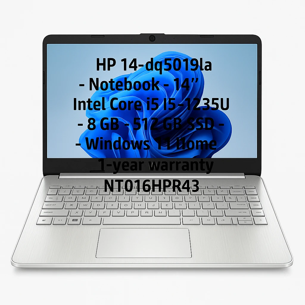 HP 14-dq5019la - Notebook - 14" - Intel Core i5 I5-1235U - 8 GB - 512 GB SSD - Windows 11 Home - 1-year warranty