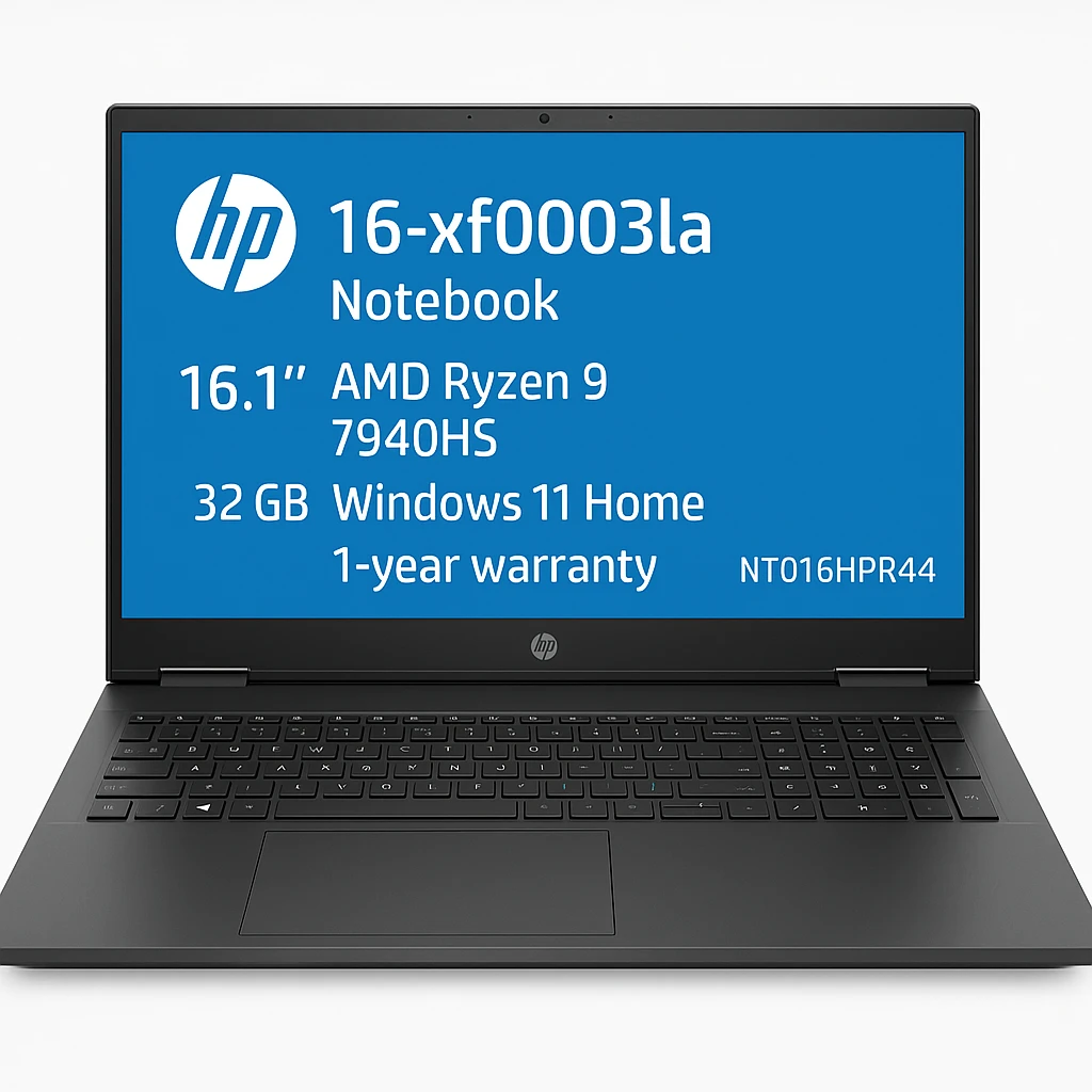 HP 16-xf0003la - Notebook - 16.1" - AMD Ryzen 9 7940HS - 32 GB - 1 TB SSD - Windows 11 Home - 1-year warranty