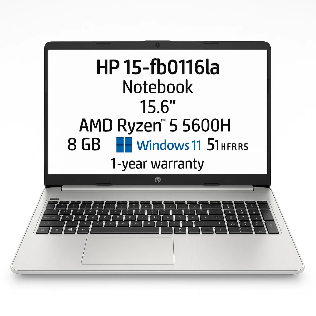 HP 15-fb0116la - Notebook - 15.6" - AMD Ryzen 5 5600H - 8 GB - 512 GB SSD - Windows 11 Home - 1-year warranty