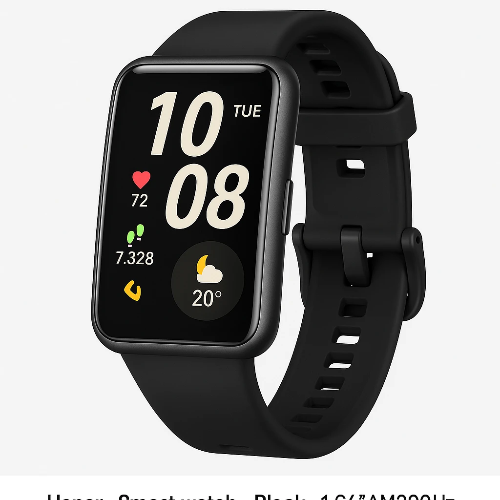 Honor - Smart watch - Black - 1.64”Am 280 x 456 60Hz re rate