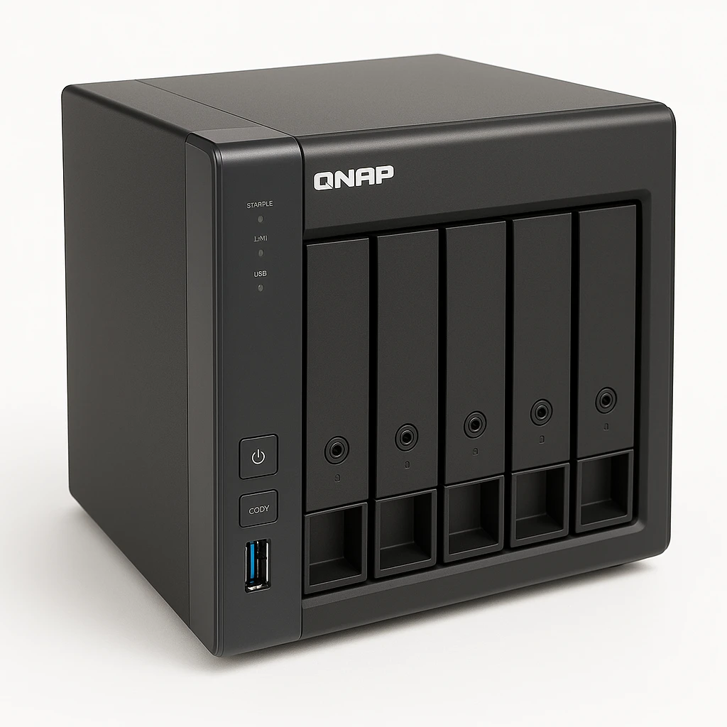 QNAP TS-451+ - Servidor NAS - 4 compartimentos - SATA 6Gb/s - RAID RAID 0, 1, 5, 6, 10, JBOD, 5 Hot Spare - RAM 2 GB - Gigabit Ethernet - iSCSI soporta