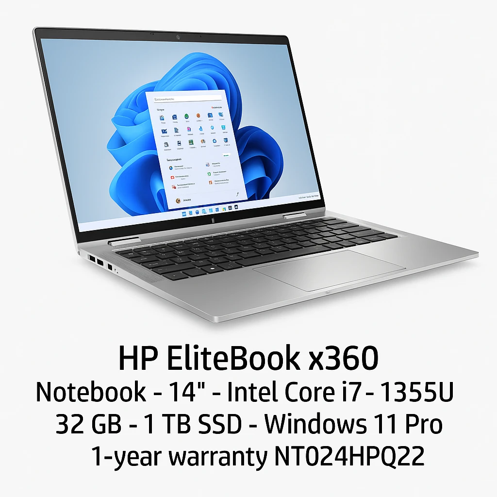HP EliteBook x360 - Notebook - 14" - Intel Core i7-1355U - 32 GB - 1 TB SSD - Windows 11 Pro - 1-year warranty