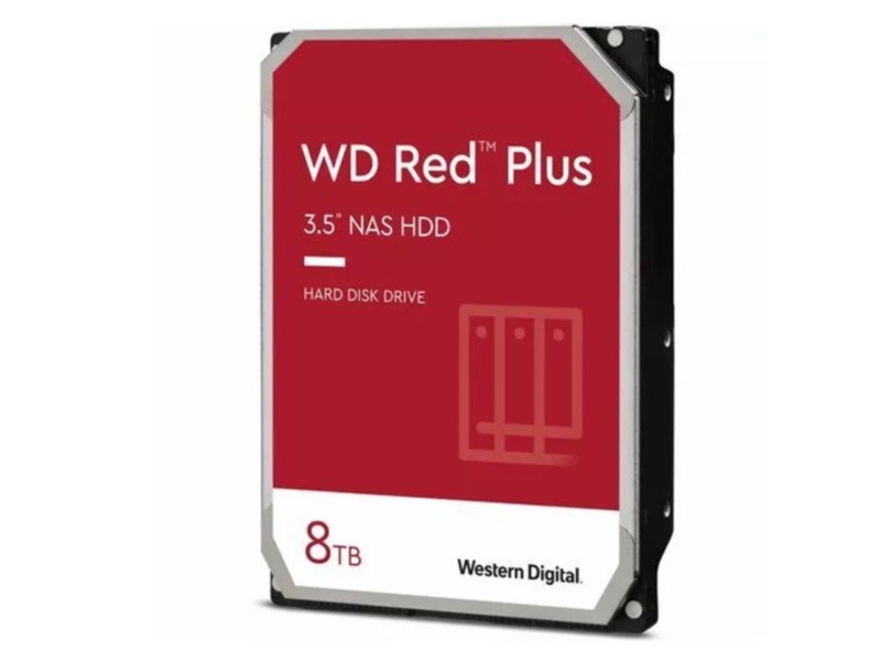 Western Digital WD Red Plus NAS Hard Drive - Hard drive - Internal hard drive - 8 TB - 3.5" - 7200 rpm - Serial ATA - ..